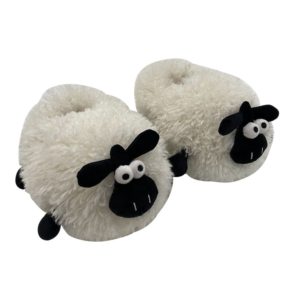 Chinelos Funny Cartoon Sheep Plush Warm Winter House