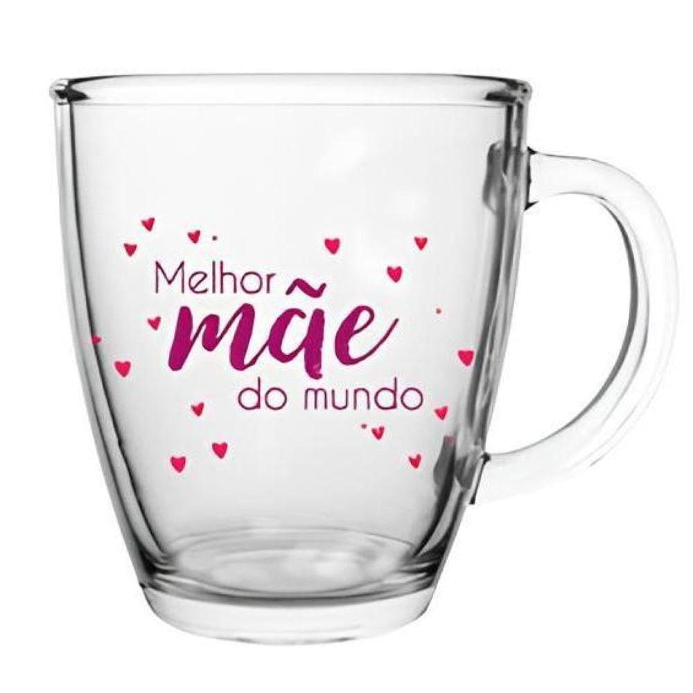 Caneca de Vidro Melhor Mãe do Mundo 350 ML 111425 - Allmix