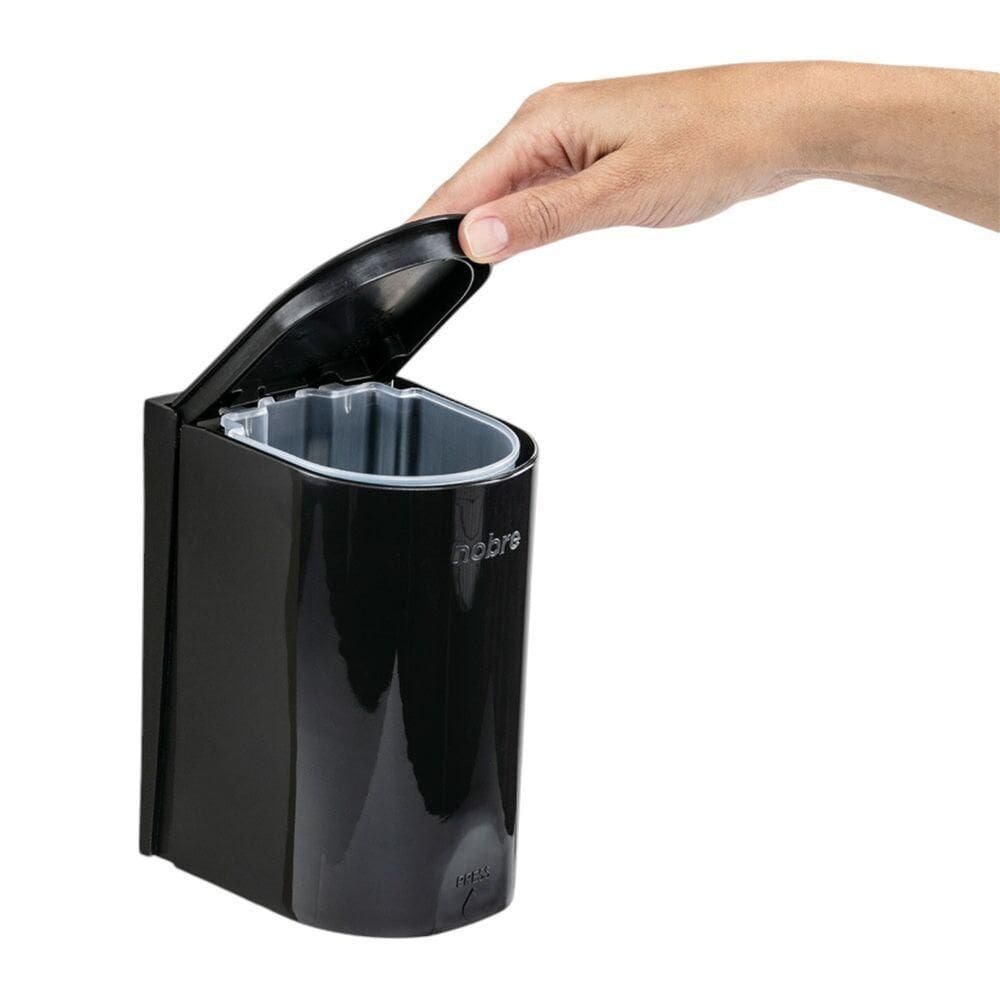 Dispenser Mini Para Sabonete Espuma 500ml Com Reservatório Preto - Nobre