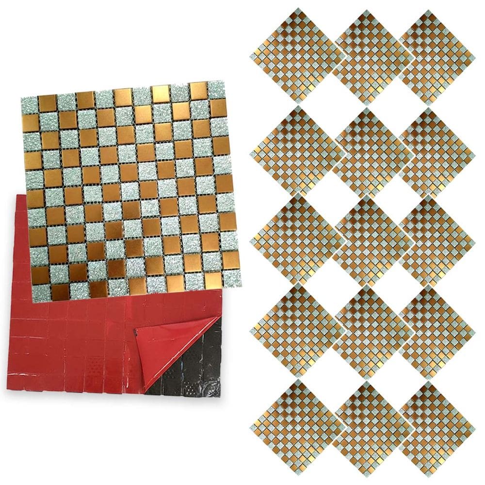 Pastilha De Vidro Kit 15 Uni Adesiva Parede Cozinha Sala Banheiro Decorativa Facil Aplicacao Requintado Reforma Moderna