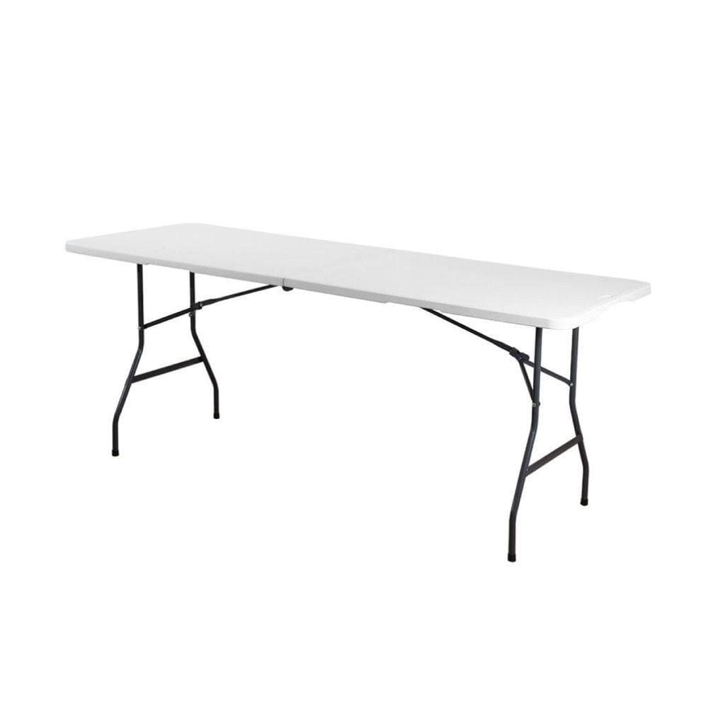 Mesa Portátil Dobrável Vira Maleta Com Alça Camping Branco