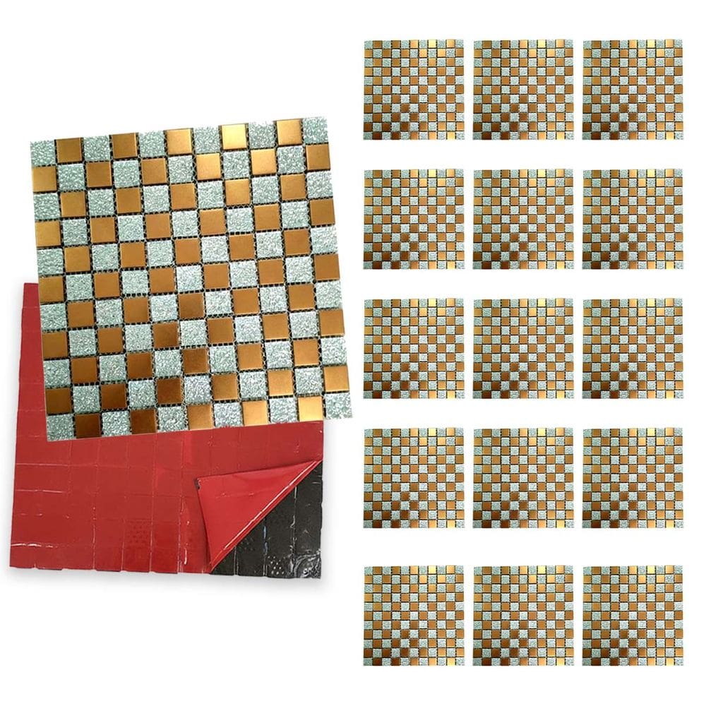 Pastilha De Vidro Kit 15 Uni Adesiva Parede Cozinha Sala Banheiro Moderna Requintado Facil Aplicacao Reforma Decorativa