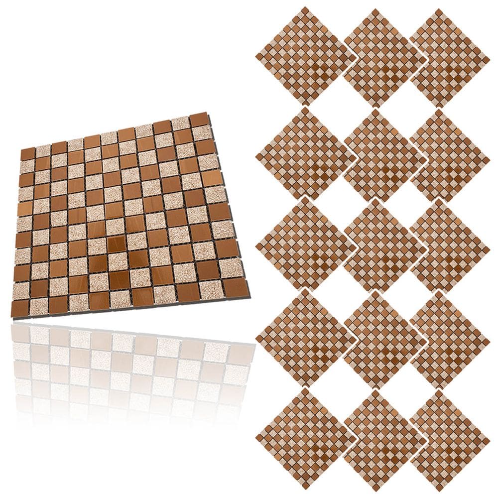 Pastilha De Vidro Autocolante Kit 15 Uni Parede Cozinha Box Banheiro Sala Decorativa Facil Aplicacao Moderna Requintada