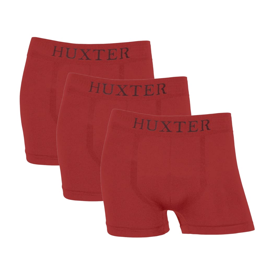 Kit Cuecas 3 Pça Lisas Boxer Huxter Microfibra Sem Costura