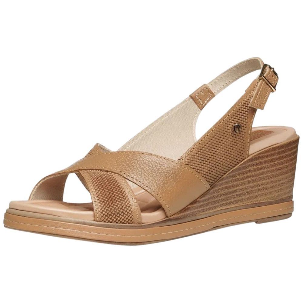 Sandália Feminina Anabela Media Conforto Estabilidade Pegada