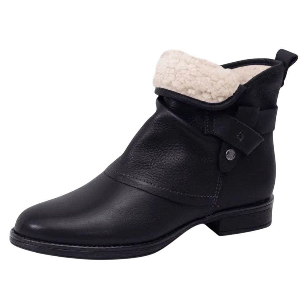 Bota Feminina Couro Elegante Resistente Salto Baixo Bottero