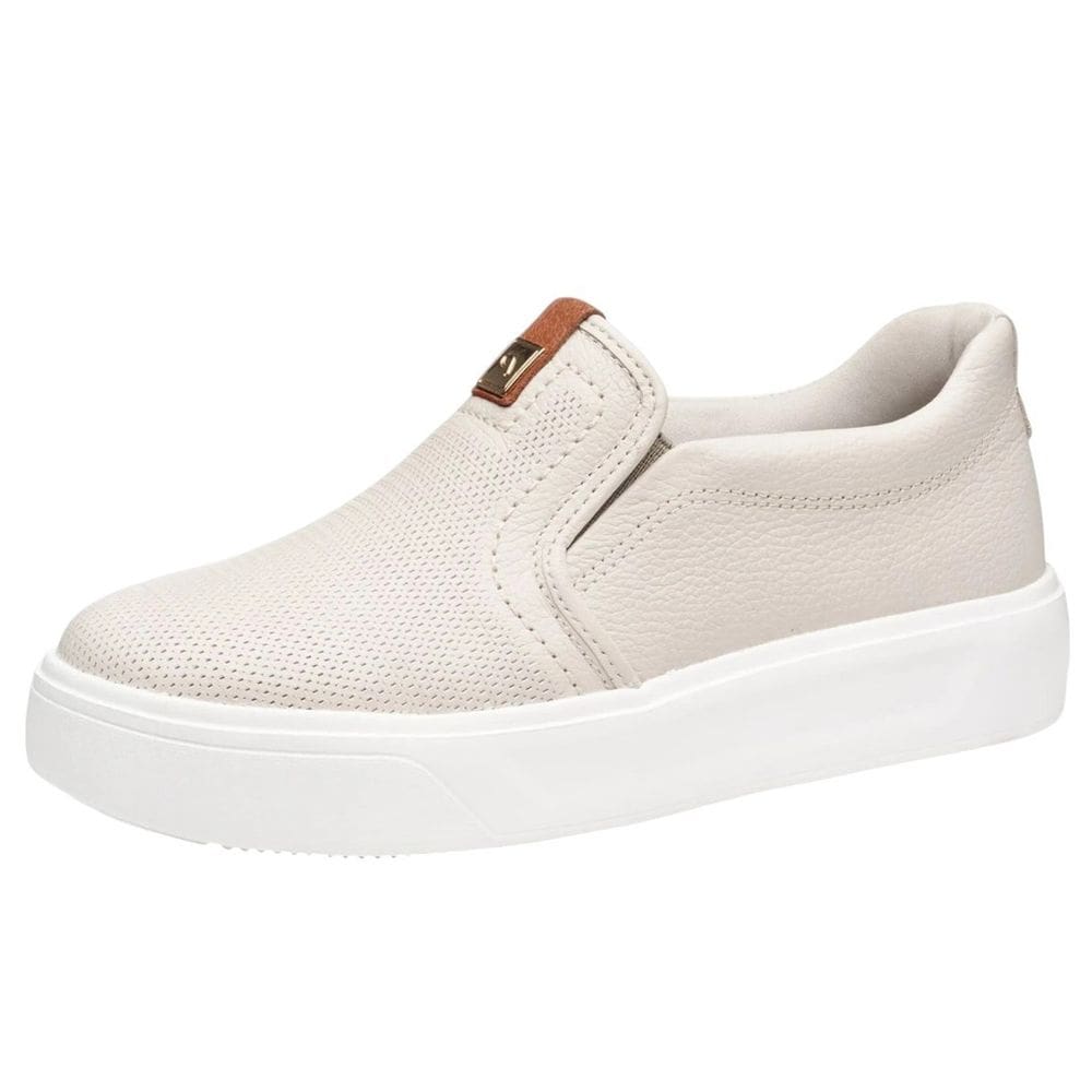 Tenis Feminino Moderno Facil Calce Couro Casual Pegada