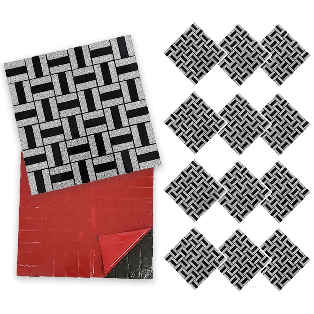 Pastilha De Vidro Kit 12 Uni Adesiva Parede Cozinha Banheiro Sala Decorativa Moderna Requintado Reforma Aplicacao Facil