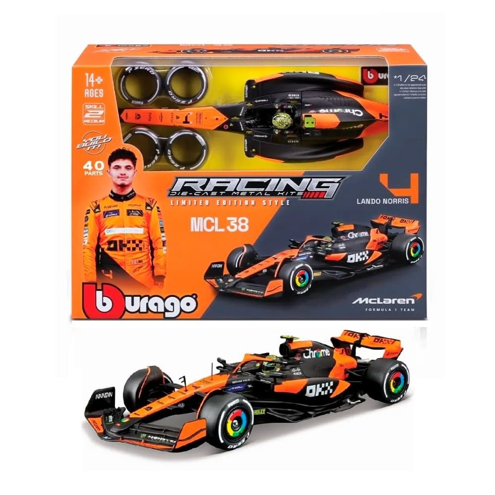 Miniatura BBurago P/Montar F1 McLaren MCL38 Norris 4 1:24