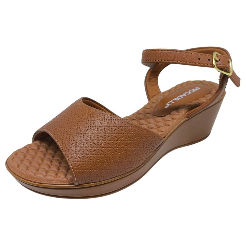 Sandalia Feminina Anabela Salto Baixo Conforto Piccadilly