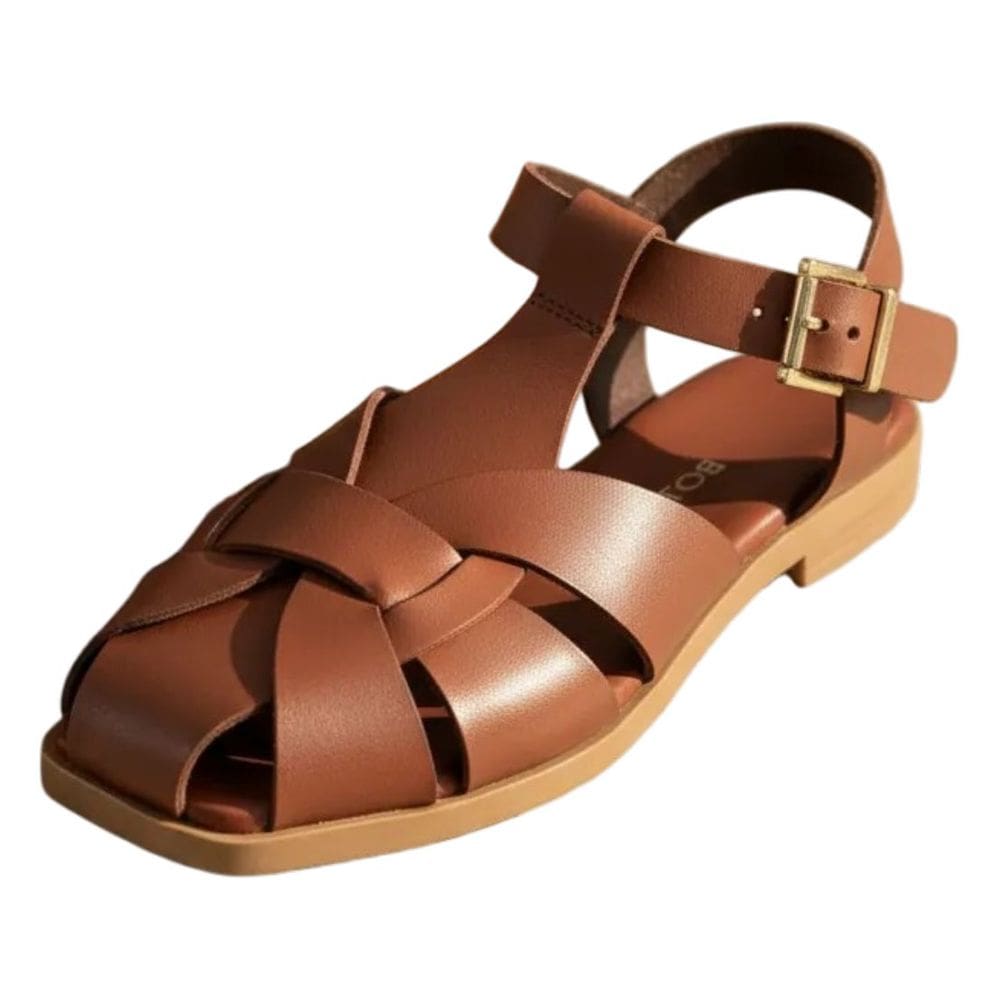 Sandalia Feminina Rasteira Confortavel Casual Couro Bottero