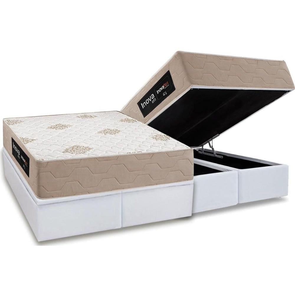 Conjunto Box Baú Queen + Colchão Molas Inovaflex D33 Inova Plus