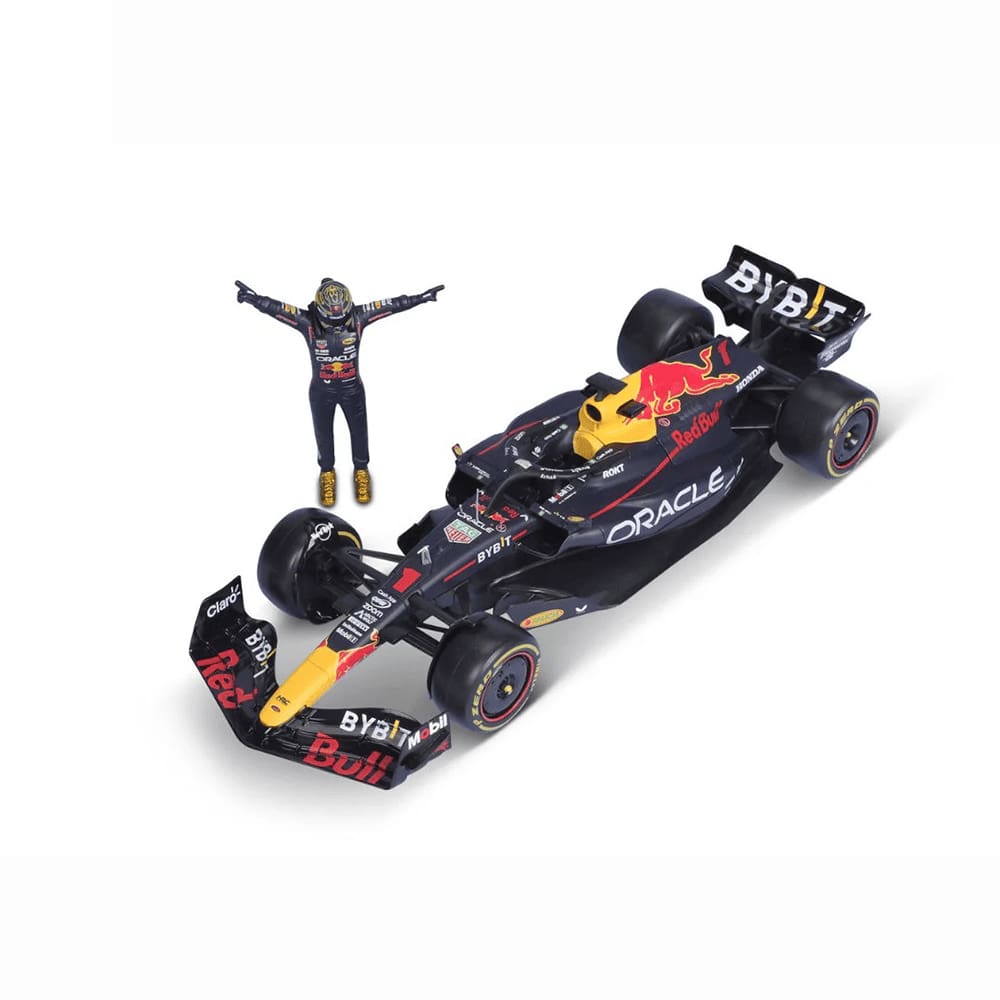 Miniatura BBurago F1 23 RBR RB19 Verstappen 1 C/Boneco 1:24