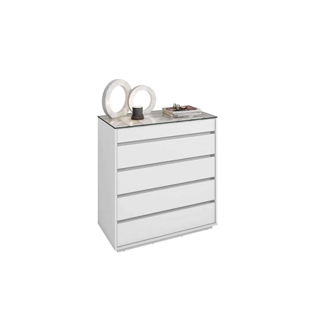 Comoda Belize 5 Gavetas Branco - Casa D Móveis
