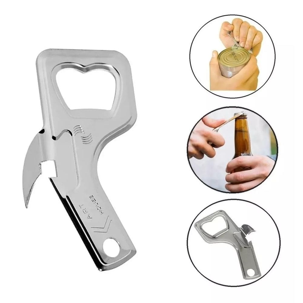 Abridor de Lata e Garrafa - Boteco Sardinha Ervilha Milho Aço Inox - latas garrafas - PANAMI