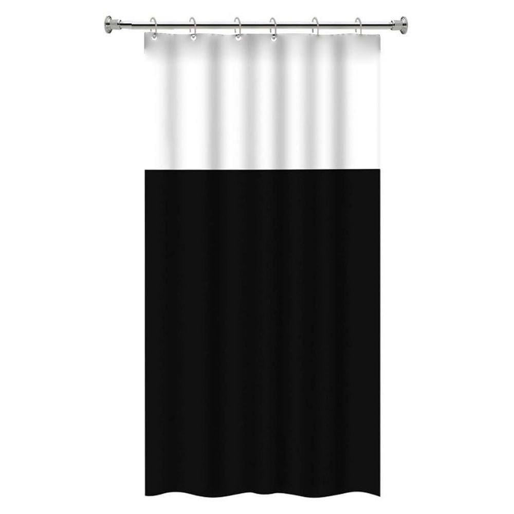 Cortina De Box Banheiro Pvc Com Visor Liso 138x198cm - Preto
