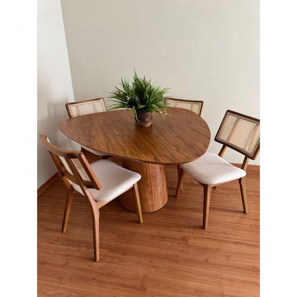 Sala De Jantar Orgânica 4 Cad 1,35x1,35m - Ariel - Requinte