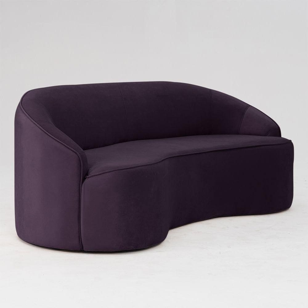 Sofá Curvo Montserrat 150cm 02 Lugares Veludo Lilás - Nexta Casa