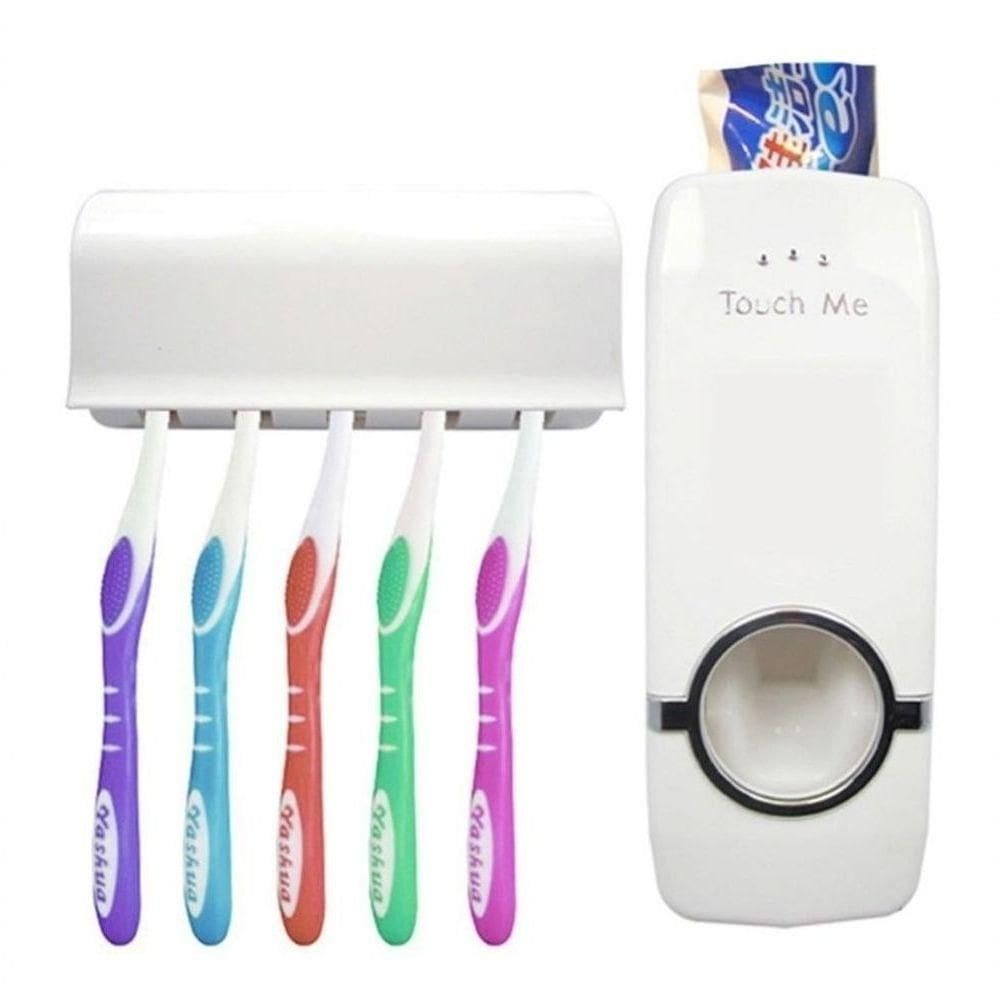 Dispenser Automático De Creme Dental Com Porta Escovas – Prático E Moderno