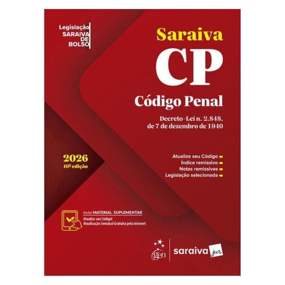 Código Penal - Legislação Saraiva De Bolso - 10ª Edição 2026