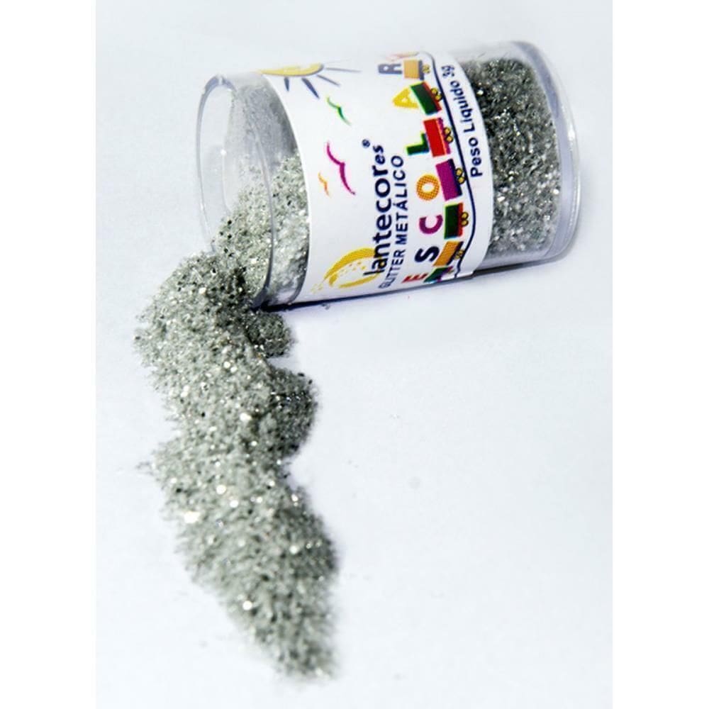 Glitter Pvc Prata 12 Potes 3 g - Lantecor