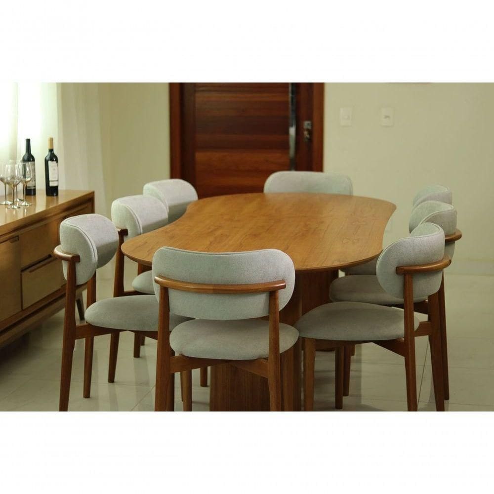 Sala De Jantar 2,40m Com 8 Cadeiras Lais - Requinte Salas