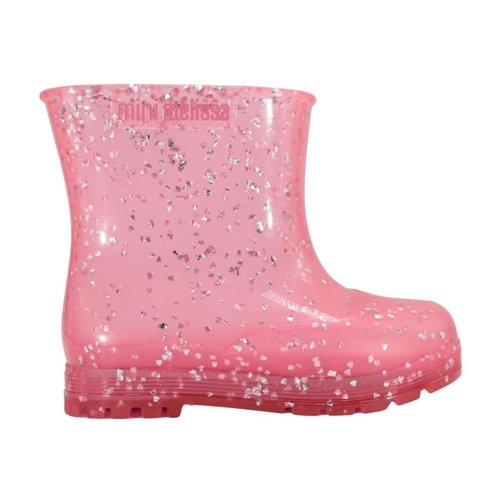 Galocha Mini Melissa Welly Shiny Elements Baby Rosa/Glitte