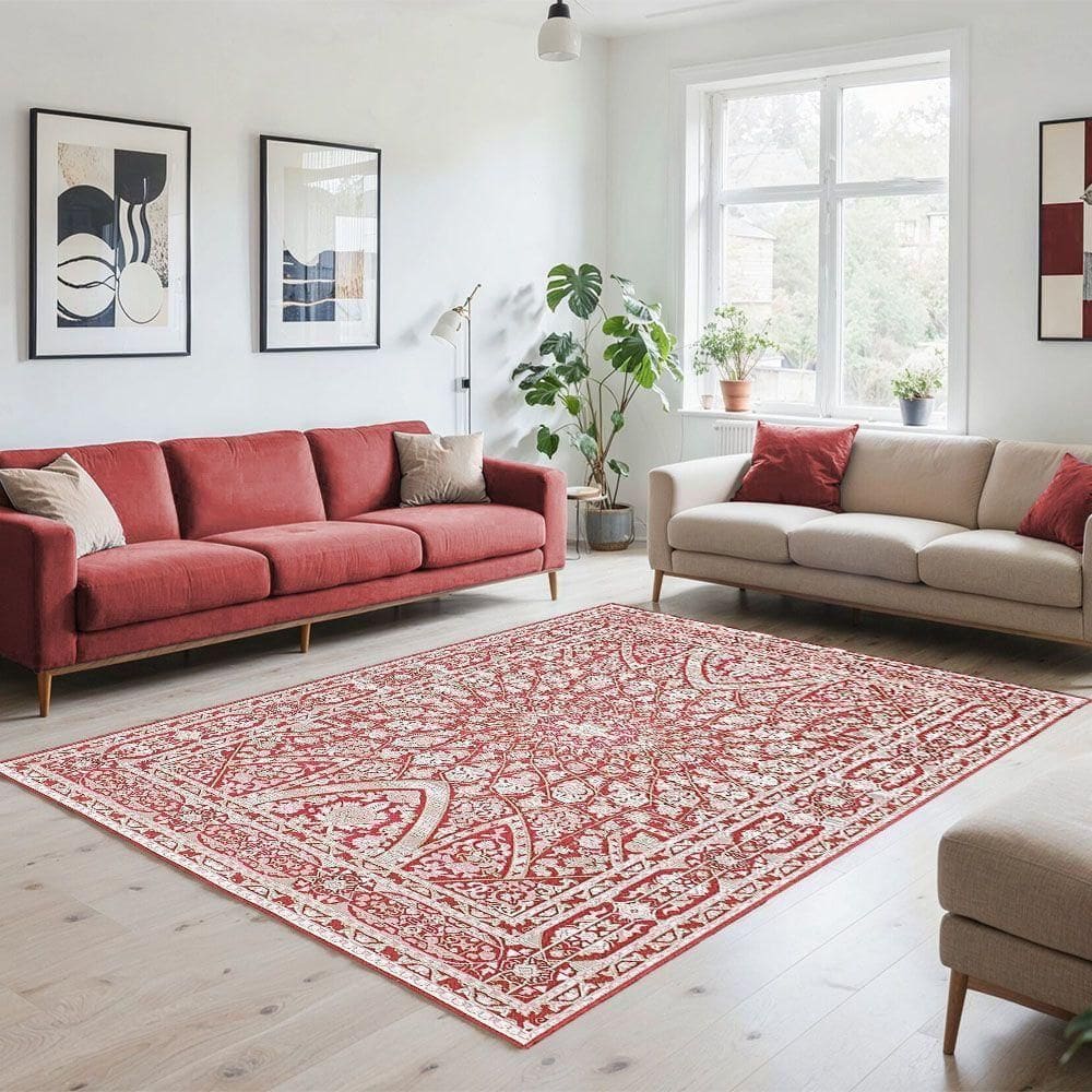 Tapete Aurora Clássico Retangular 200x300 78% Polipropileno 22% Jacquard Vermelho