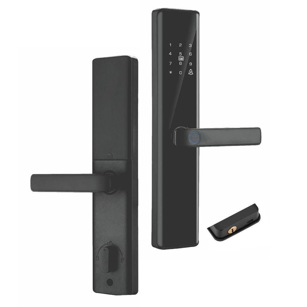 Fechadura Eletrônica Digital Wi Fi Biometria Senha App Cartão Chave para Porta de Madeira