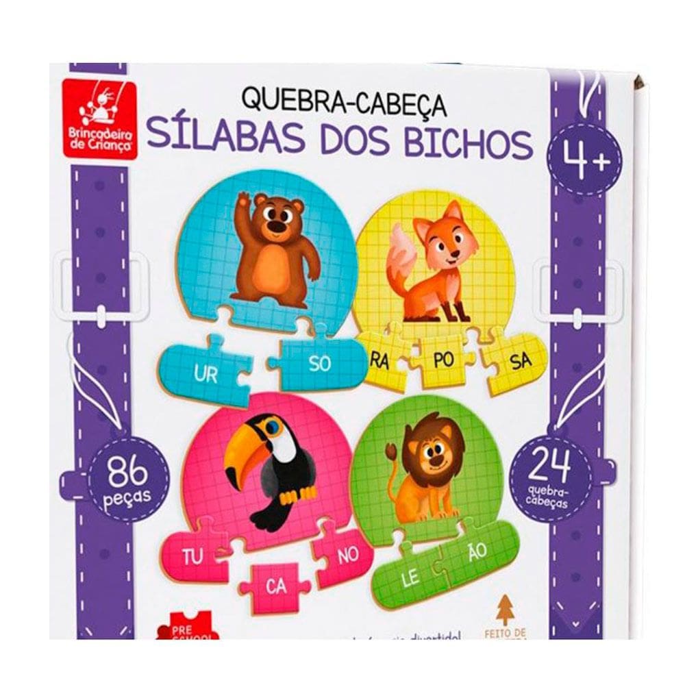 Quebra Cabeça Sílaba dos Bichos BDC