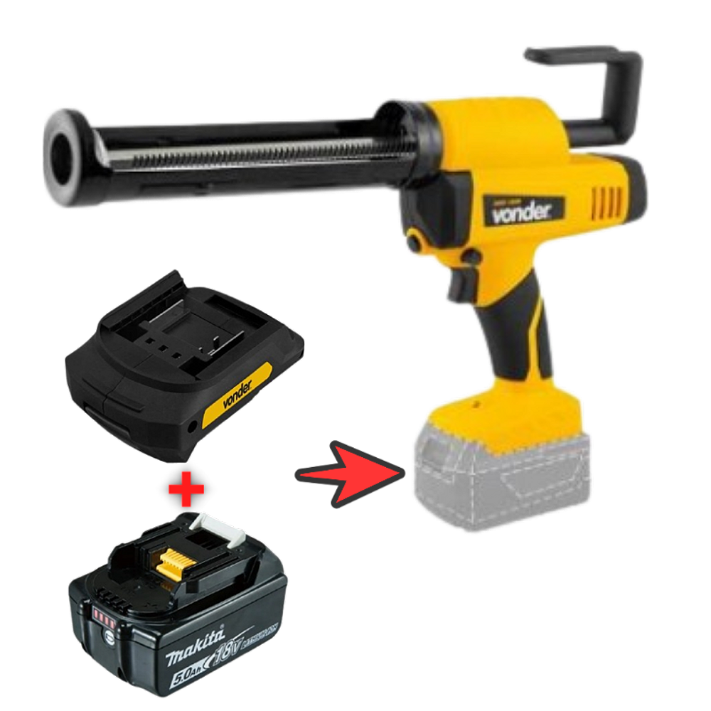 Aplicador silicone ASV 1830 +adaptador bat Makita LXT VONDER