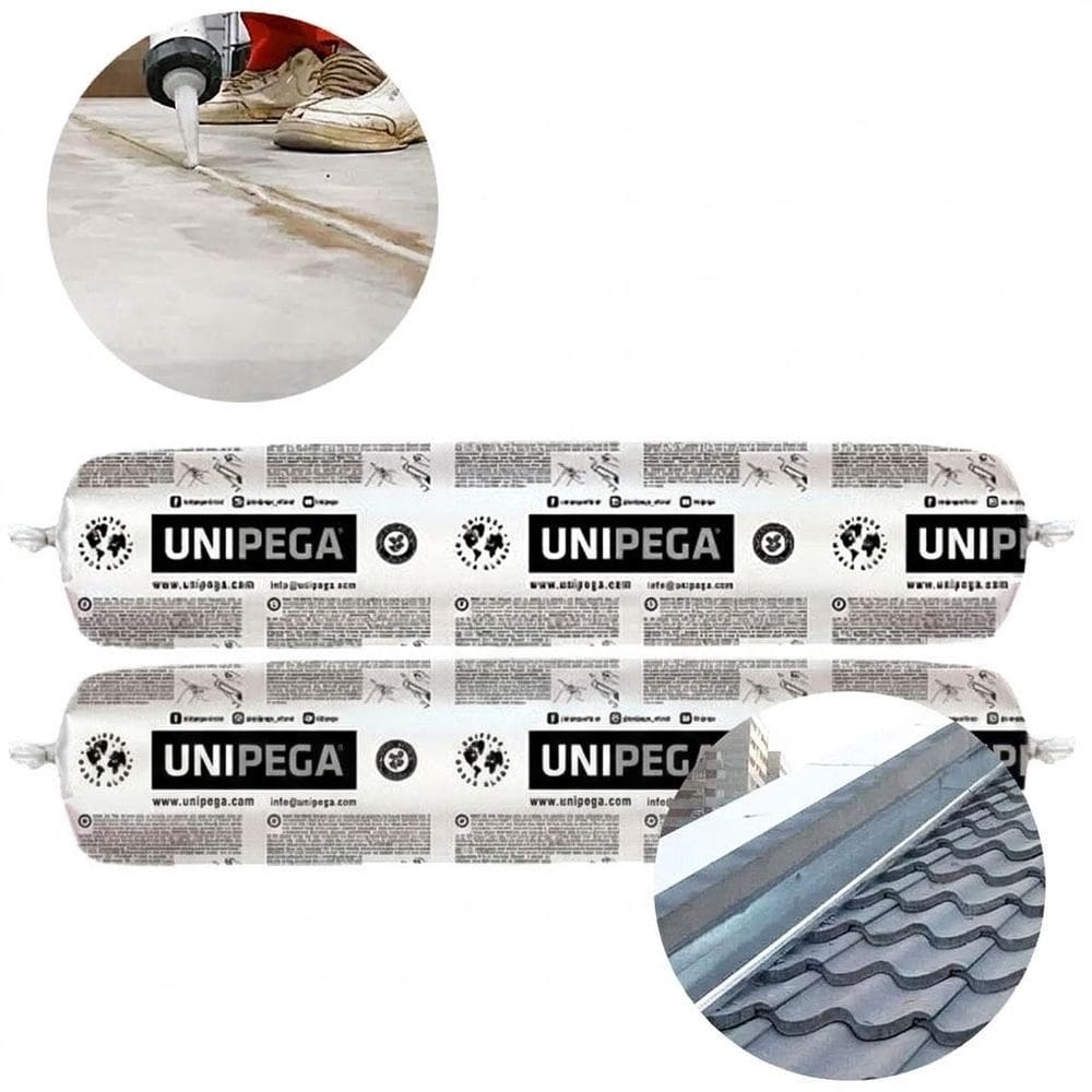 Kit 2 Selante PU 40 Cinza Sachê 600ml 800g Vedação Juntas Concreto Calafetagem Construção Pintável Híbrido Alta Performance