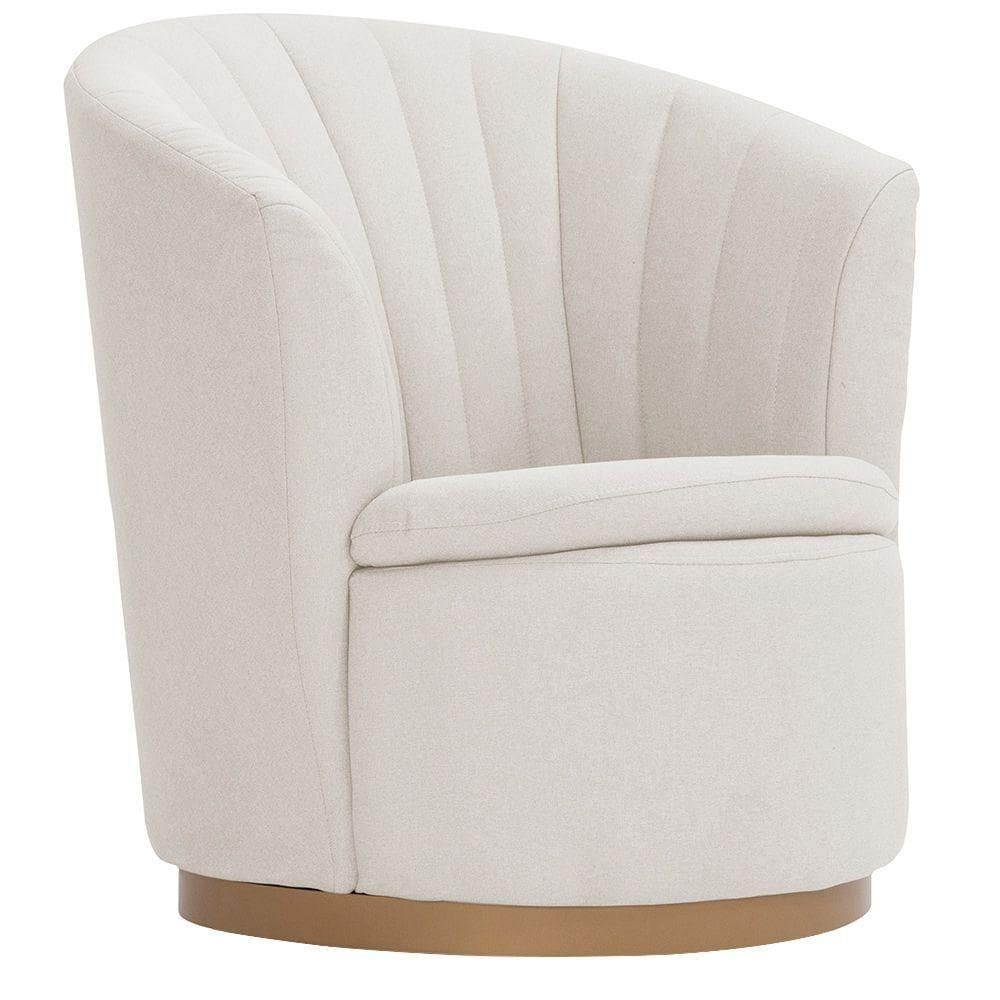 Poltrona évora Base Aço Ouro Fosco Poliéster Off White - Nexta Casa