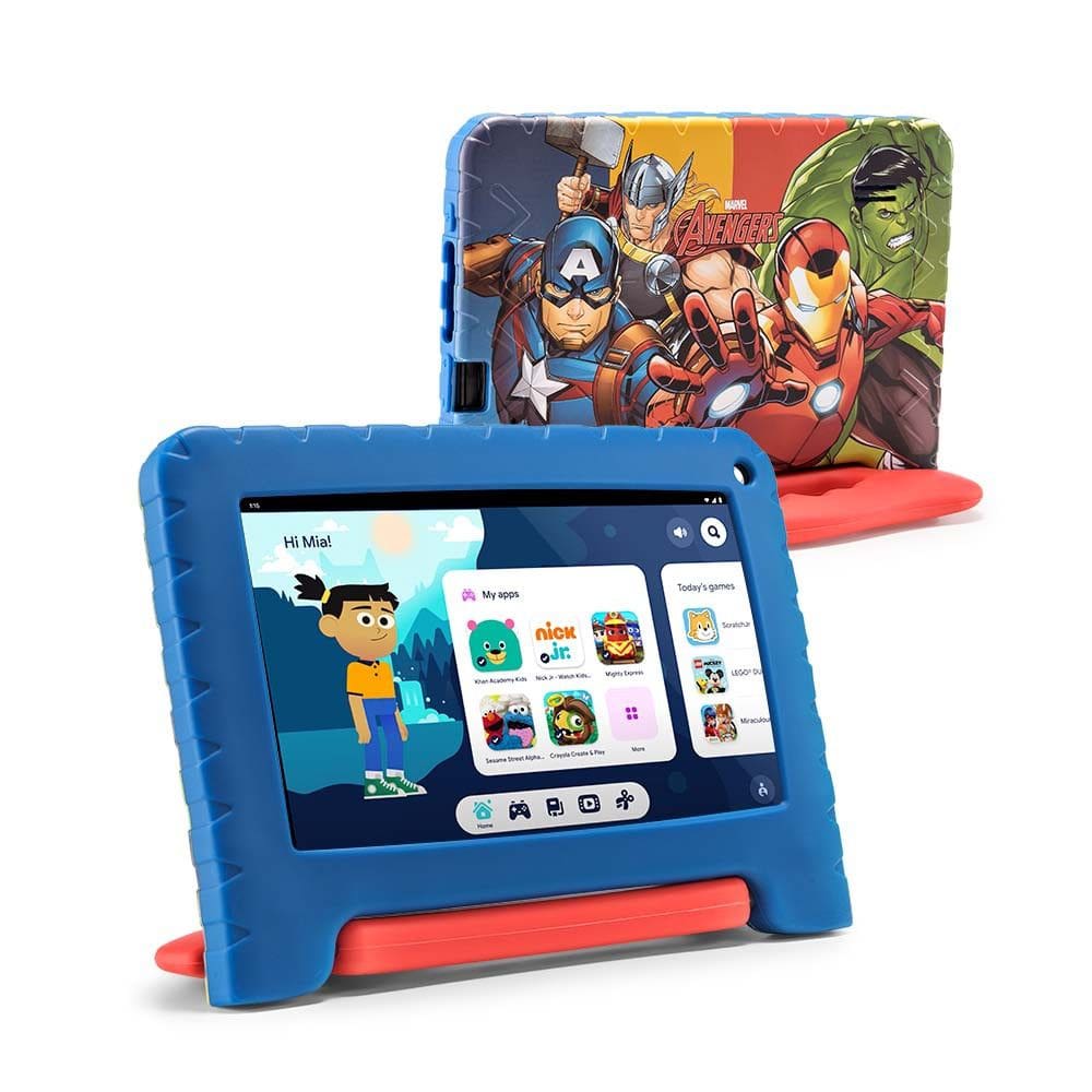 Tablet Multi Avengers com Controle Parental 7 pol 4GB RAM 64GB Android 13 Quad Core + Case + Wi-fi - NB417