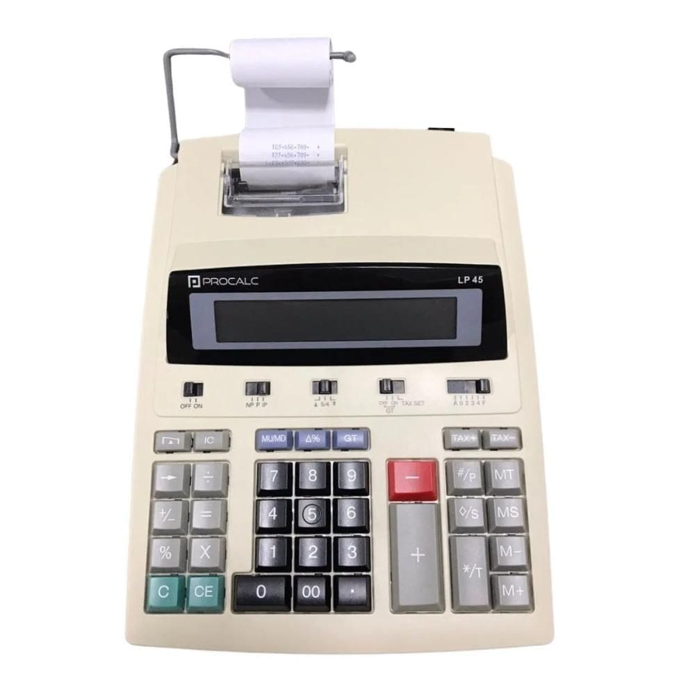 Calculadora Profissional Procalc - 12 digítos - Impressão Térmica - Bivolt - Branca - LP45