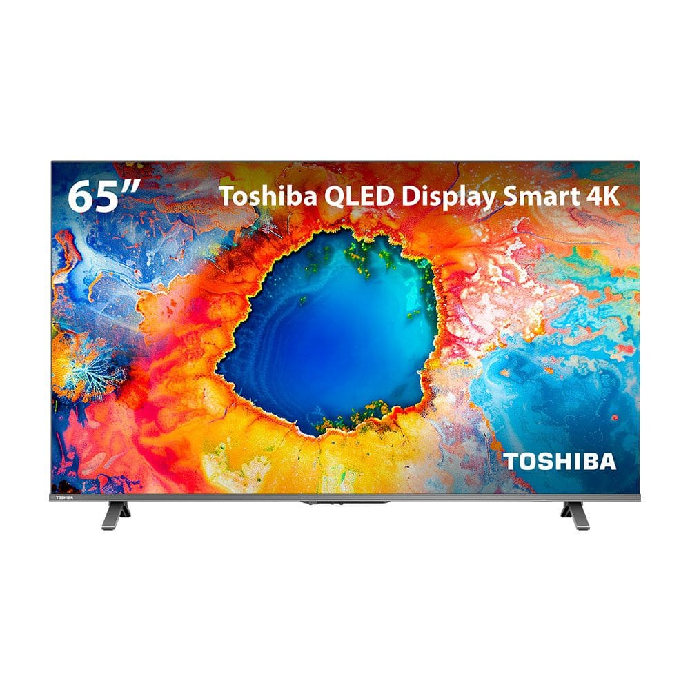 Smart TV QLED 65 4K Toshiba 65C450NS Google TV 4 HDMI 2 USB Wi-Fi - TB036M