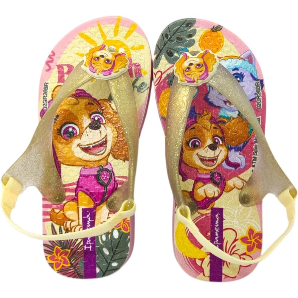Chinelo Dedo Infantil Menina Casual Dia a Dia com Elástico Conforto Patrulha Canina Ipanema 27296