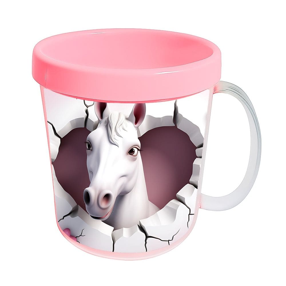 Kit 10 Canecas Acrílicas 350ml Fazendinha Cavalo Amoroso