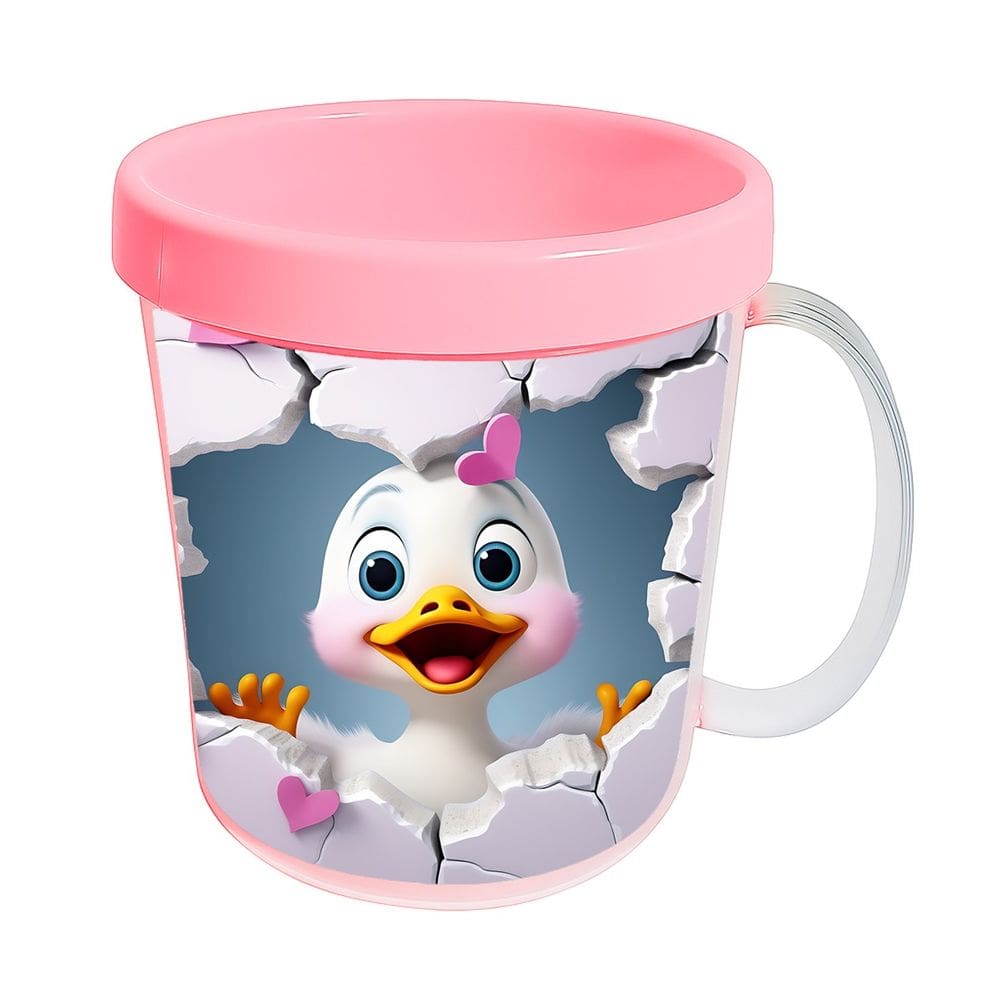 Kit 10 Canecas Acrílicas 350ml Fazendinha Pato Apaixonado