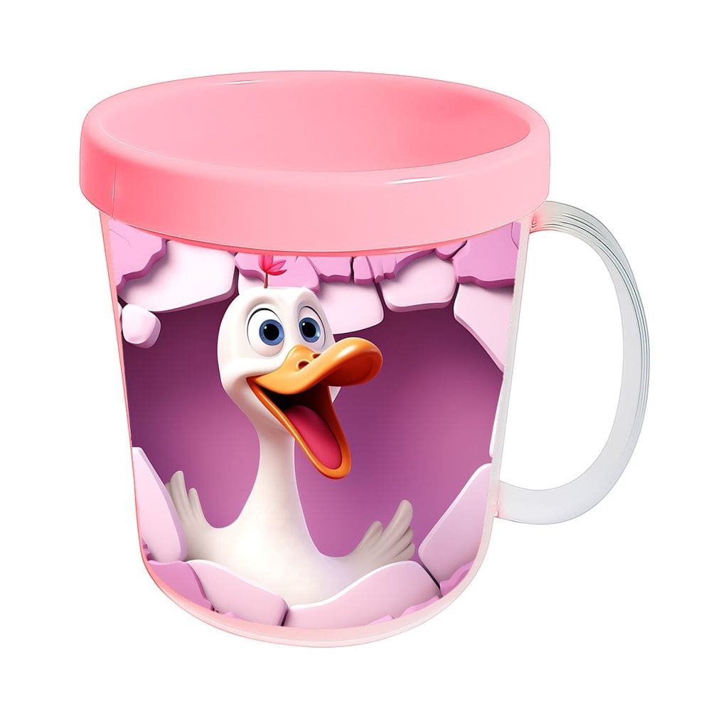 Kit 10 Canecas Acrílicas 350ml Fazendinha Ganso Romântico