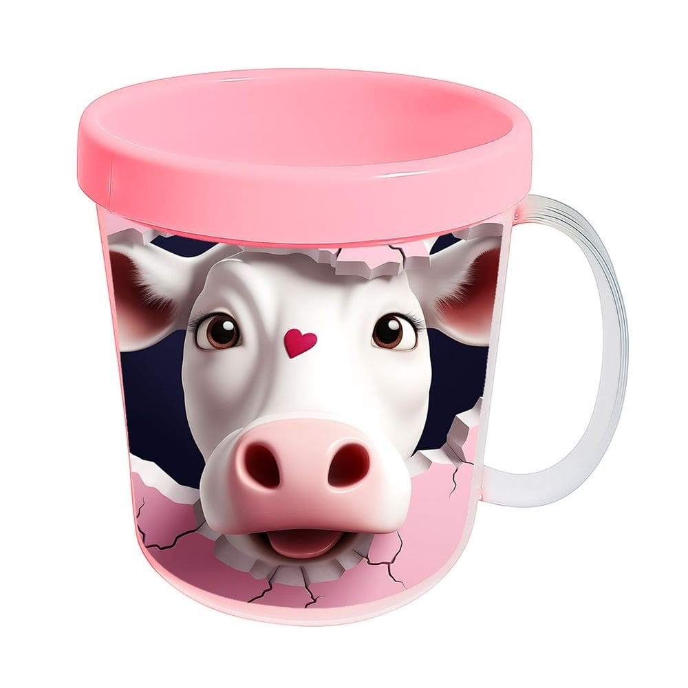 Kit 10 Canecas Acrílicas 350ml Fazendinha Vaca Apaixonada