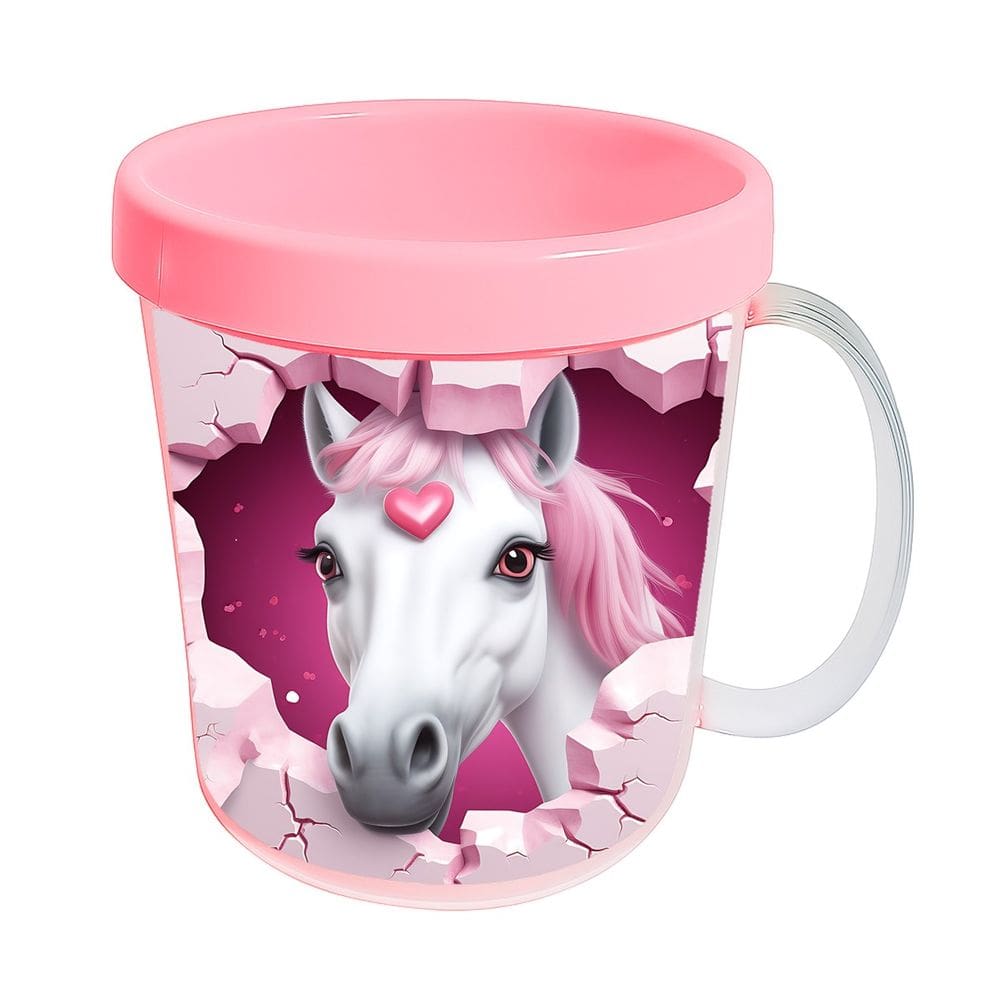 Kit 10 Canecas Acrílicas 350ml Fazendinha Cavalo Fofo