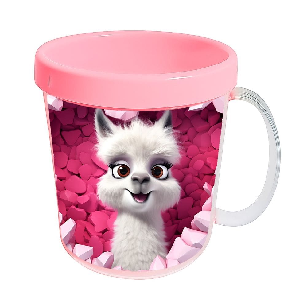 Kit 10 Canecas Acrílicas 350ml Fazendinha Lhama Romântica