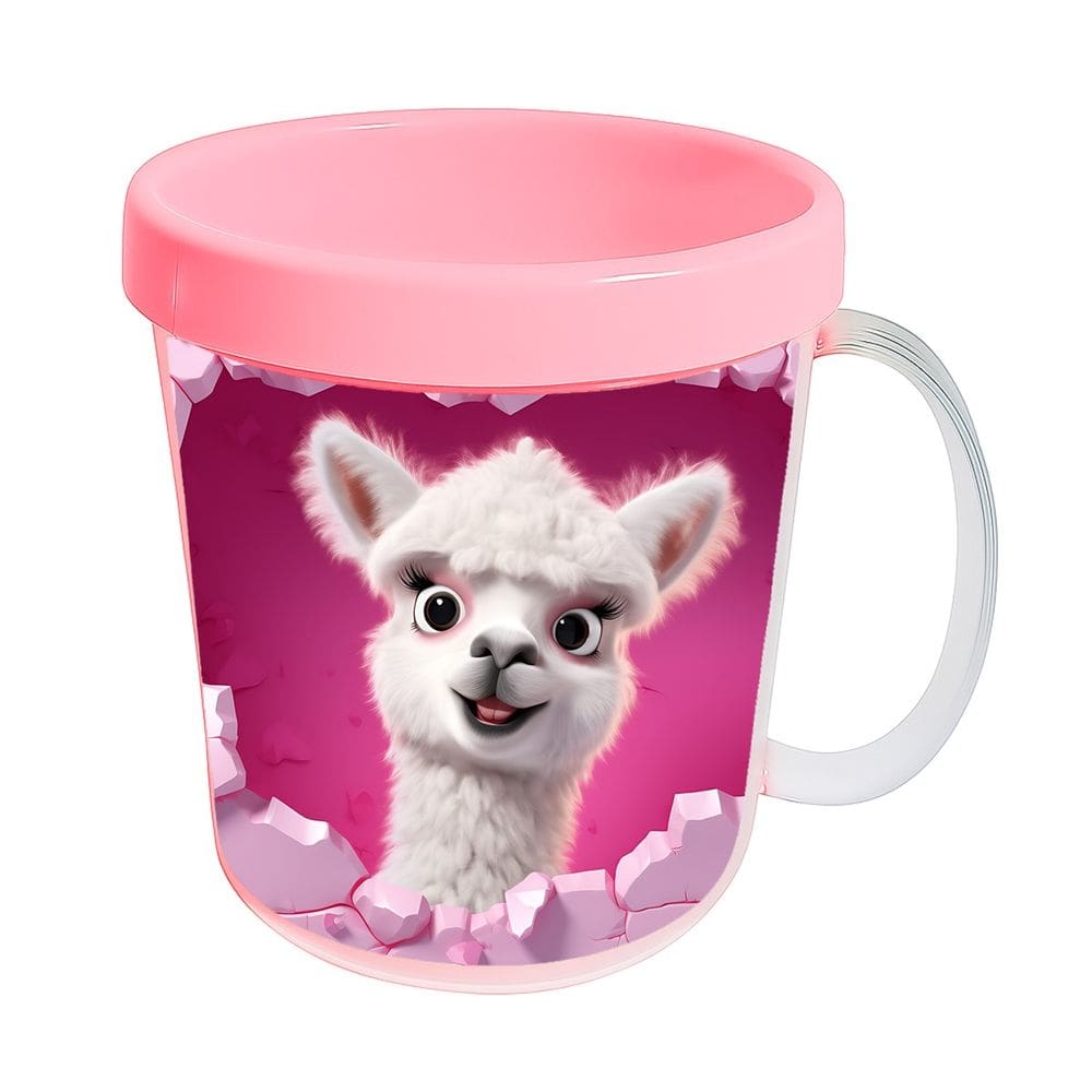 Kit 10 Canecas Acrílicas 350ml Fazendinha Alpaca Amorosa