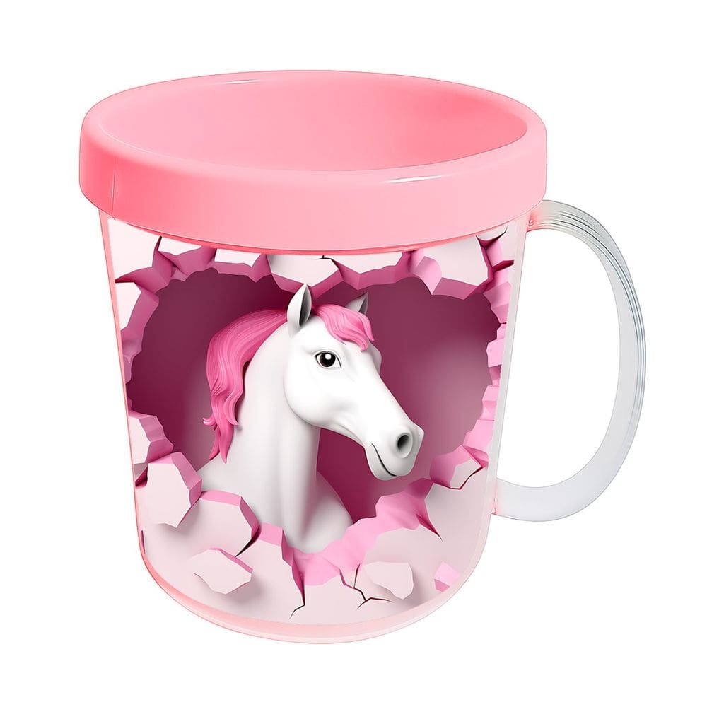 Kit 10 Canecas Acrílicas 350ml Fazendinha Cavalo Encantador