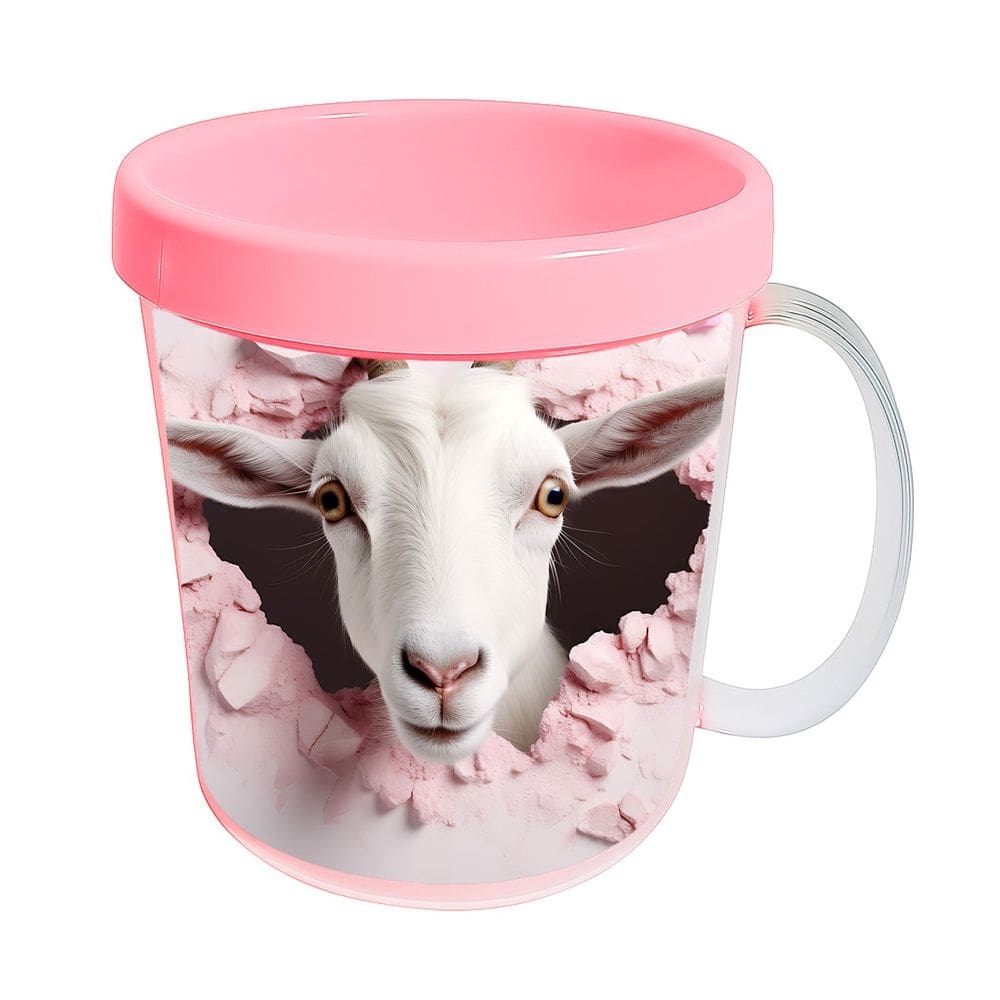 Kit 10 Canecas Acrílicas 350ml Fazendinha Cabra Charmosa