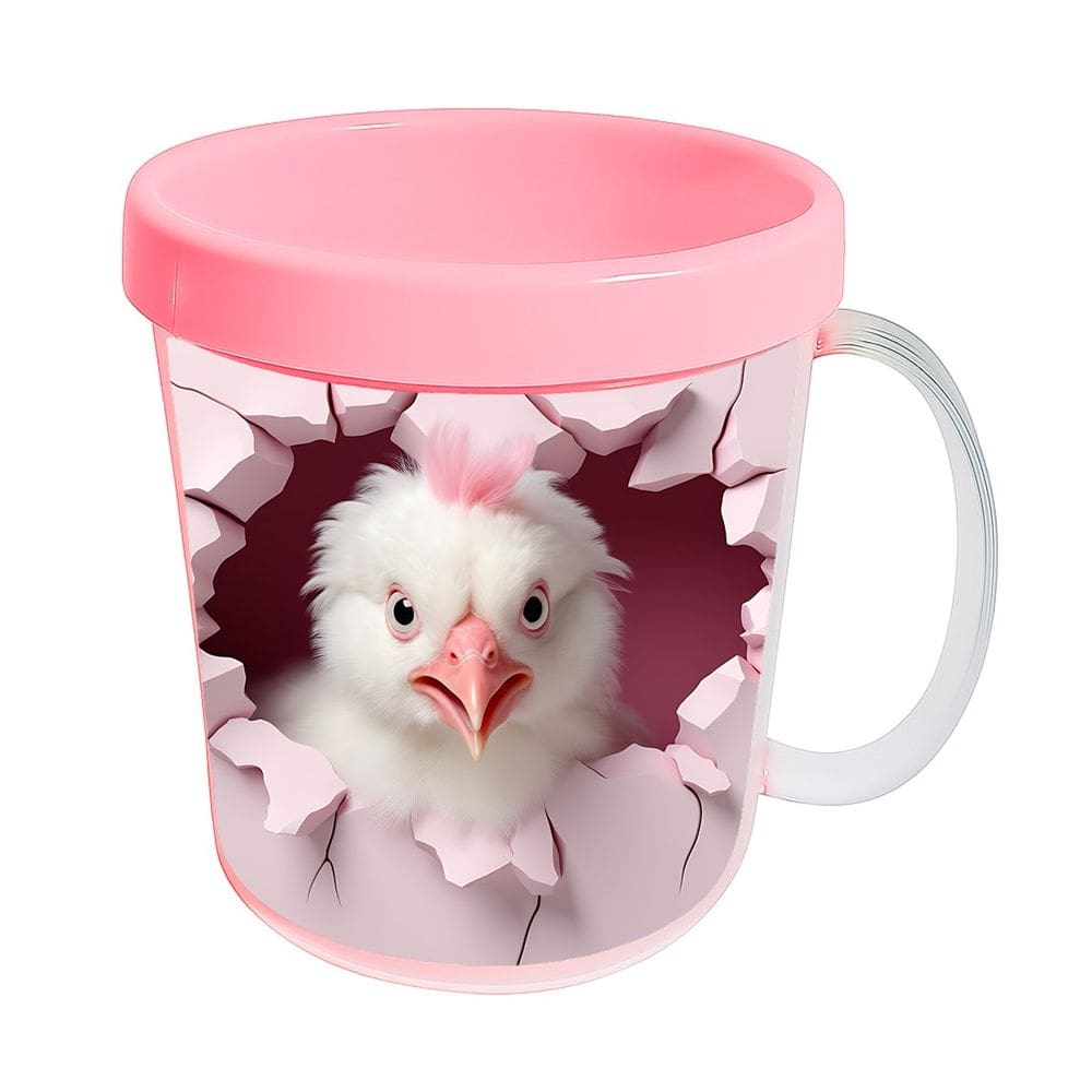 Kit 10 Canecas Acrílicas 350ml Fazendinha Galinha Apaixonada