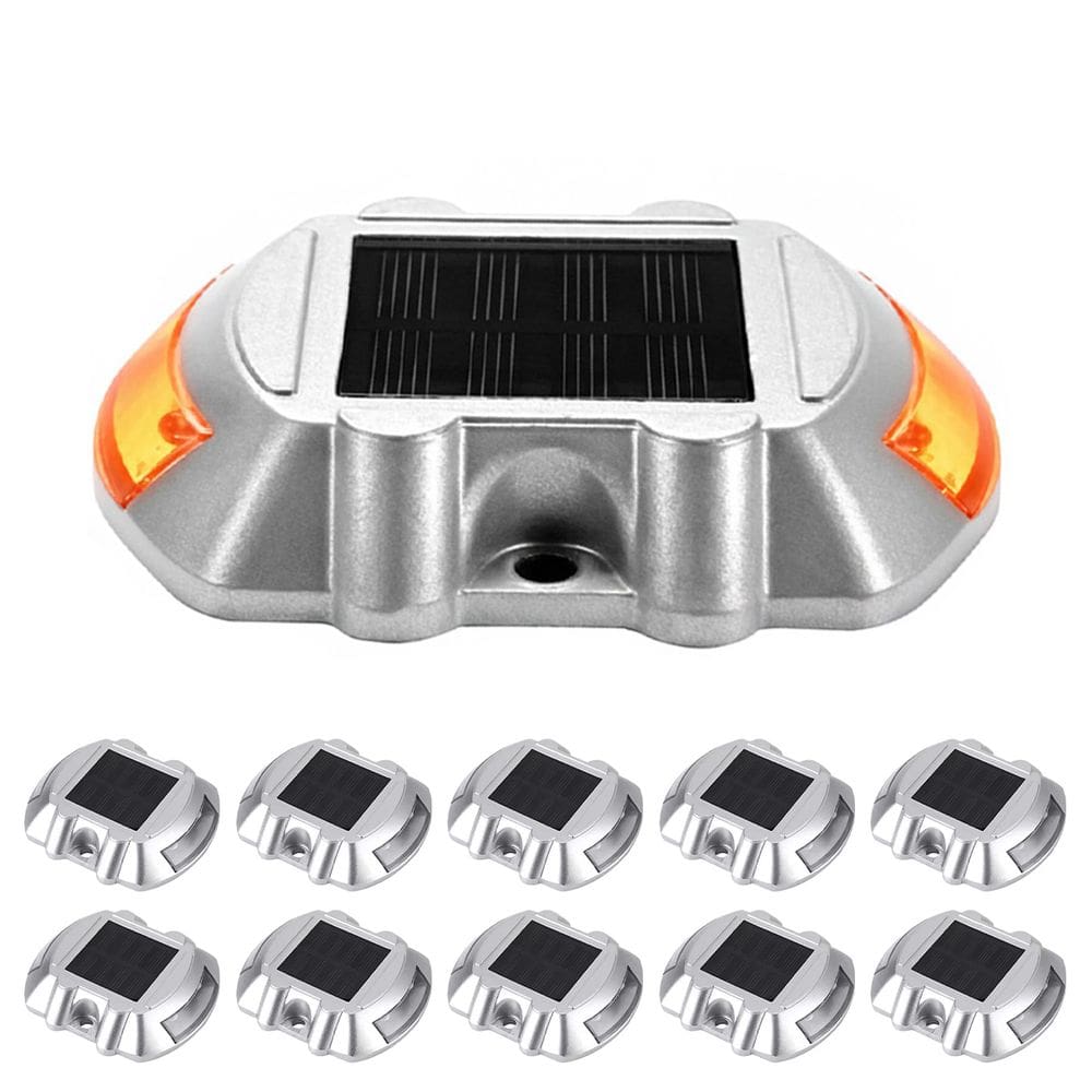 Tacha Solar Sinalizador Viario Kit 10 Uni Olho De Gato Rodovia Obra Estrada Transito Pista Iluminacao Sinalizacao