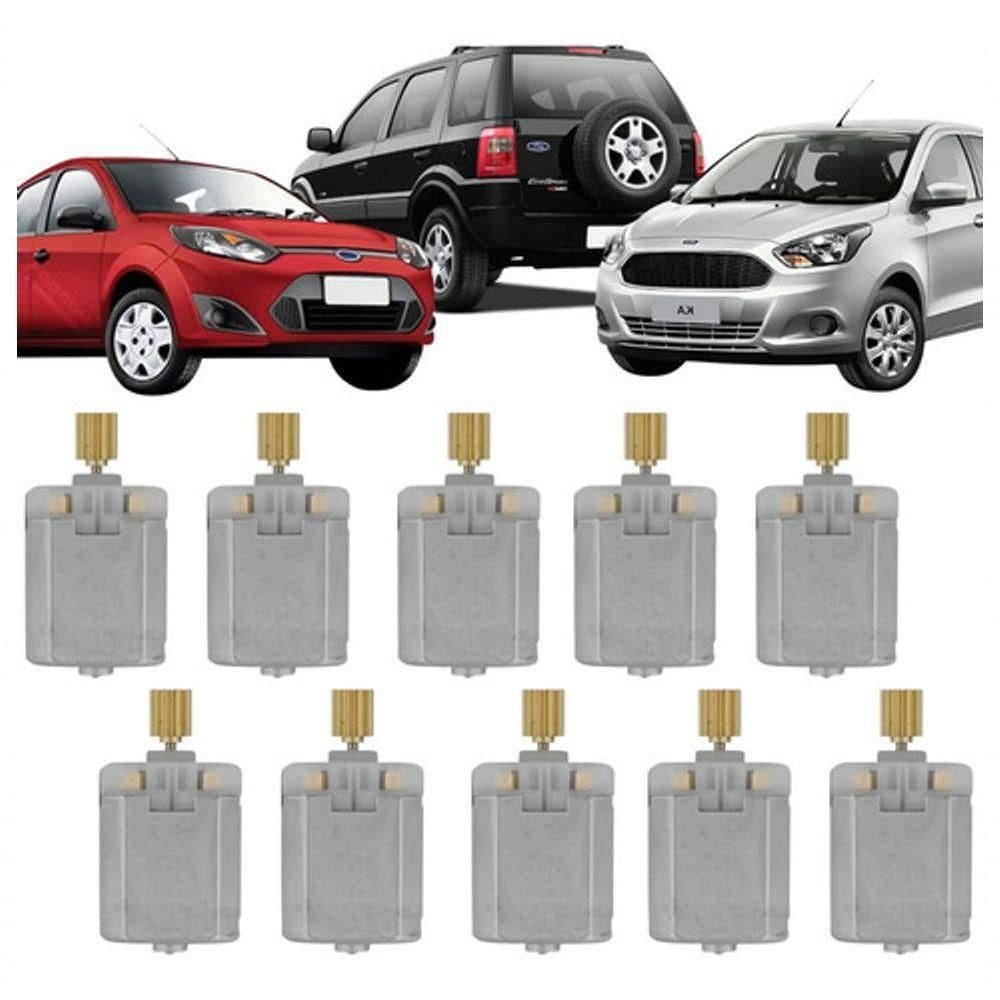 Kit 10 Micro Motores para Trava de Fechadura Elétrica Modelo F103 Compatível com Fiesta Ka Ecosport