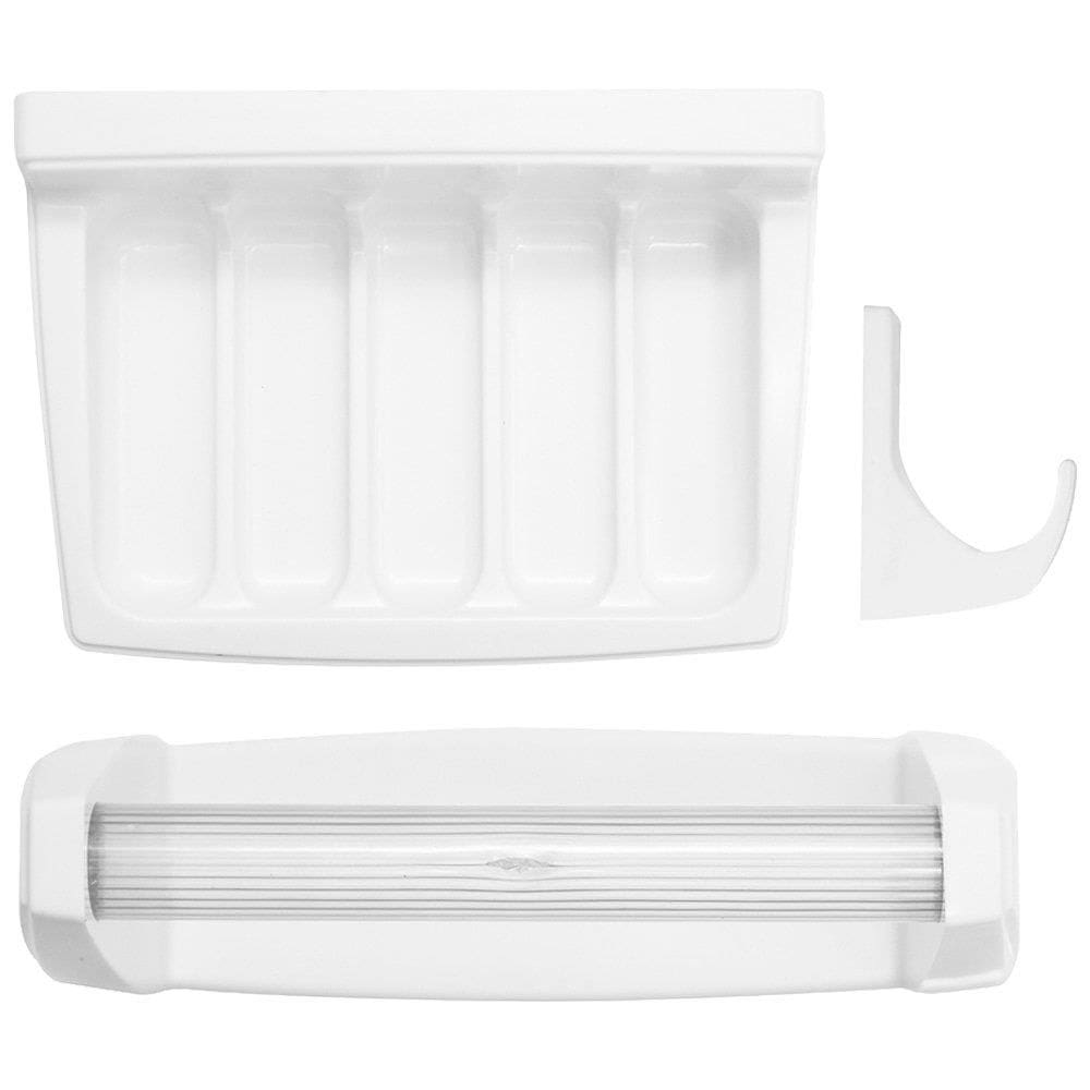 Kit Banheiro Plástico Astra Saboneteira | Cabide | Papeleira Branco 3 Peças KB2C3